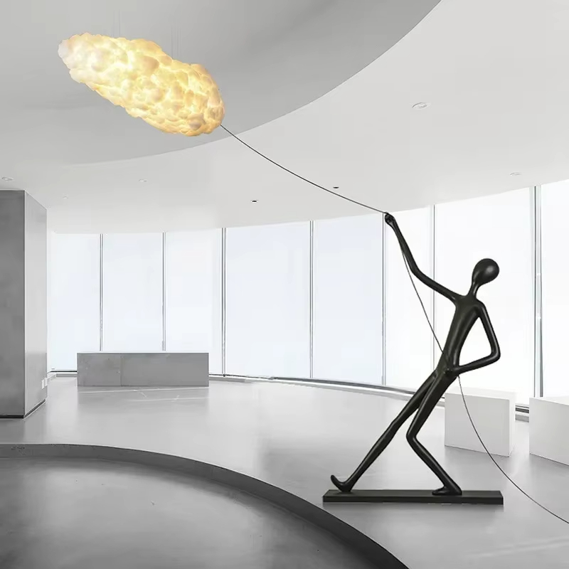 Resin Art On Floor - Rzeźba postaci Żywica LED Lampa podłogowa