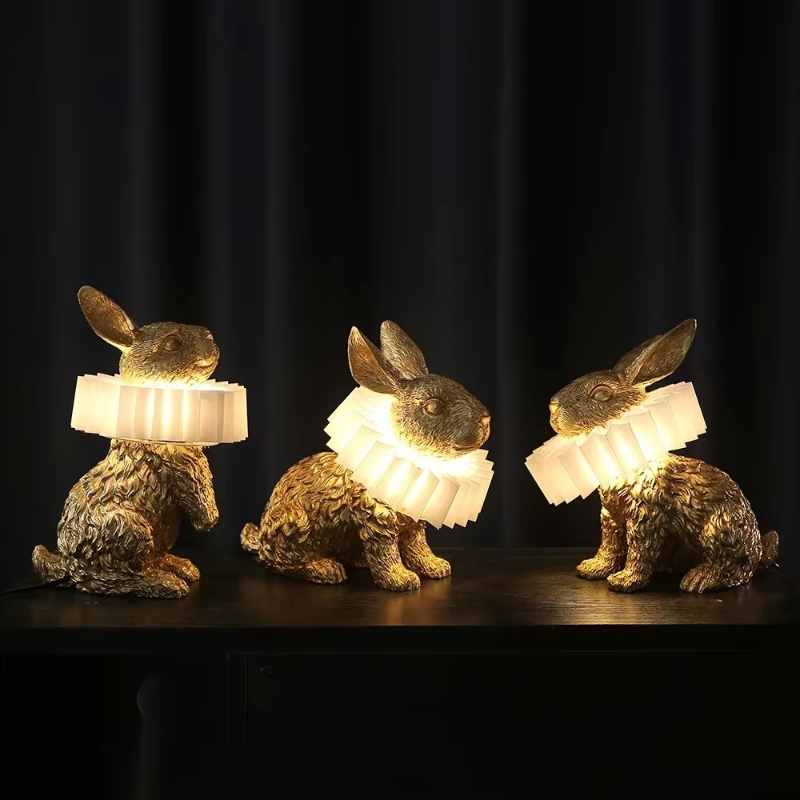 Resin Art On Floor - Lampa stołowa Królik Śliczna żywiczna lampa
