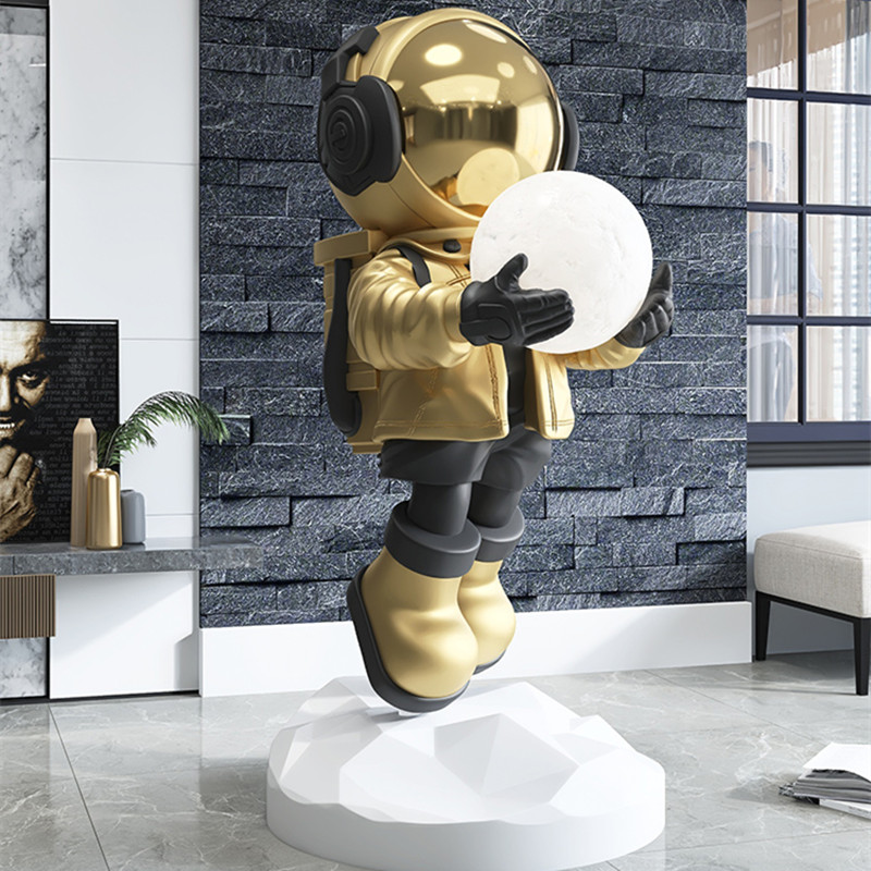 Resin Art On Floor - Astronauta podłoga dekoracyjna z lampkami statua