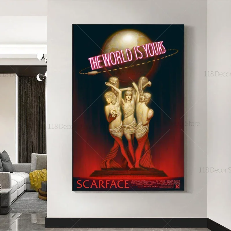 Resin Art On Canvas - Świat Jest Tym Twoim Scarface Retro