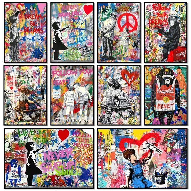 Resin Art On Canvas - Pop Street Graffiti Wall Art Banksy