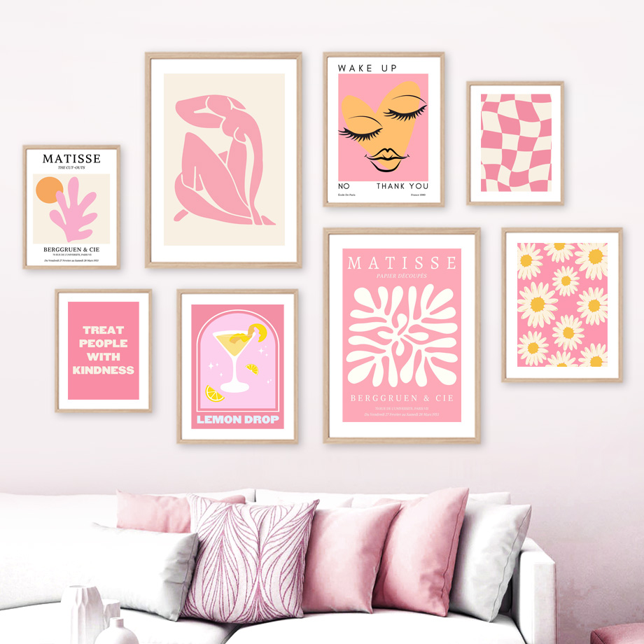 Resin Art Wall Decor - Kobieta Matisse Liść Kwiat Napój Numer