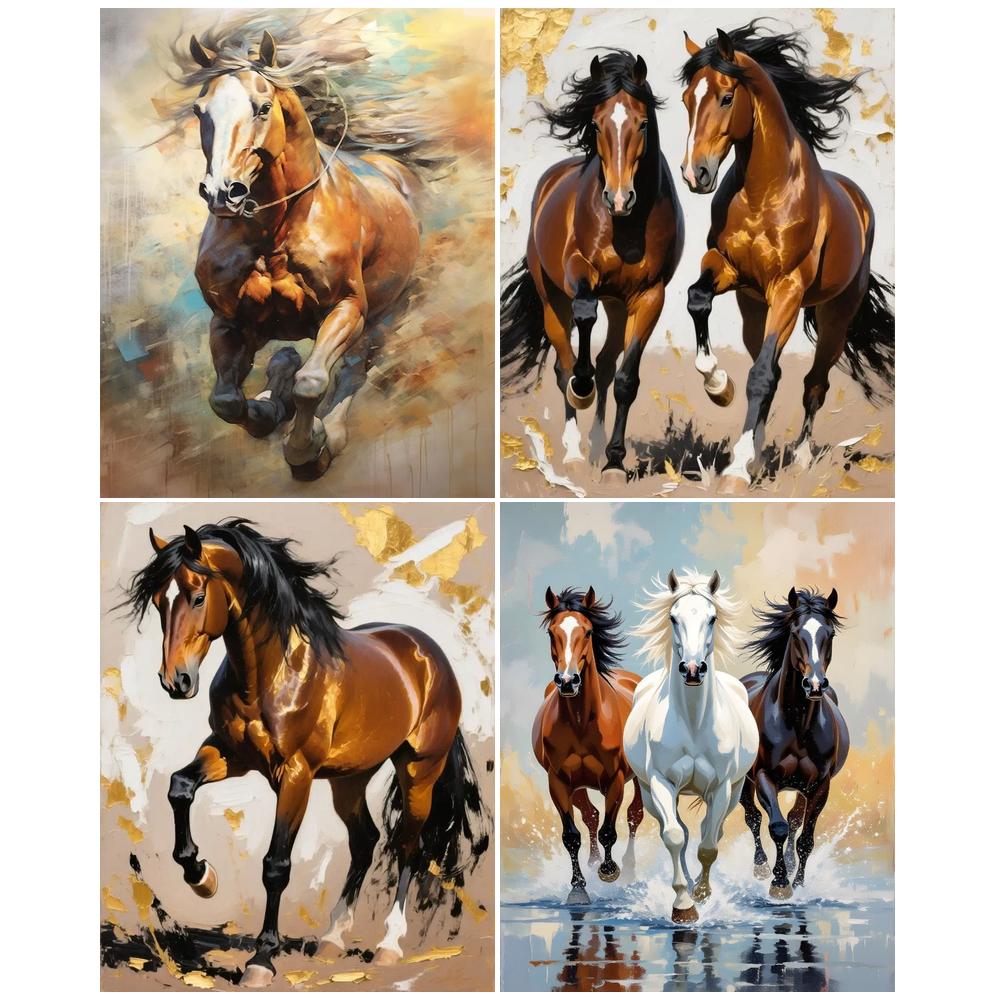 Resin Art On Canvas - CHENISTORY Malowanie po Numerach Koń Zwierzęta