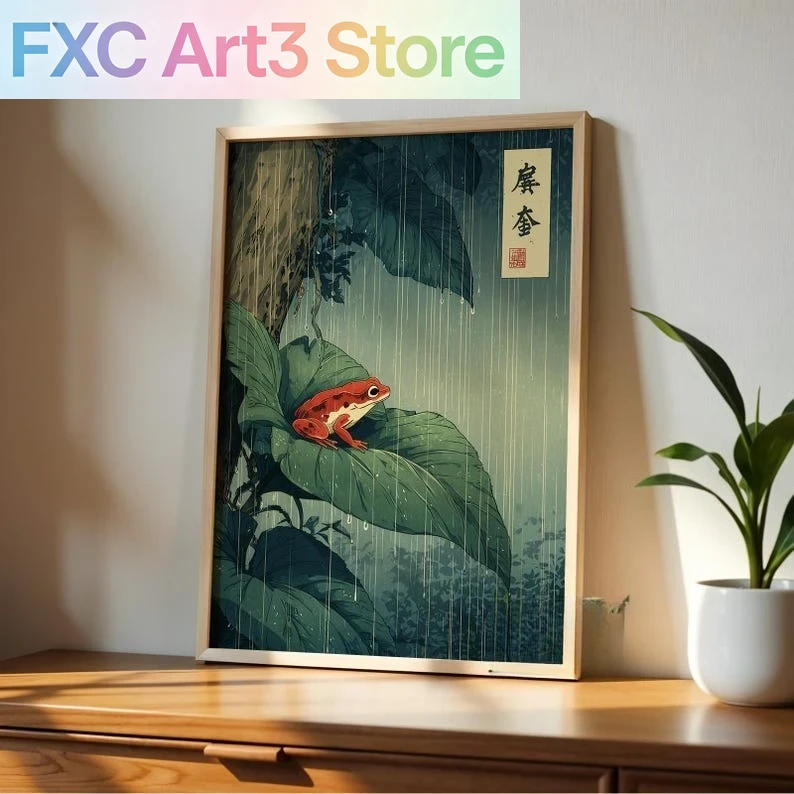 Resin Art On Canvas - Bezramowa, 1-częściowa japońska grafika na płótnie