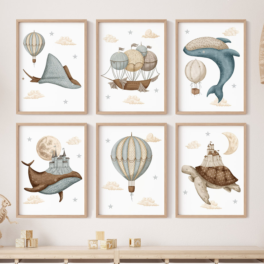 Resin Art Baby - Wieloryb, żółw, zamek, balon, nordyckie dekoracje