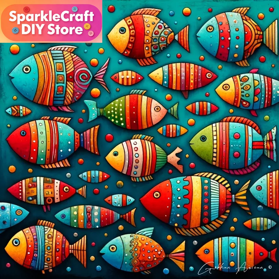 Resin Art Wall Decor - Kolorowy, fantazyjny zestaw do malowania diamentami
