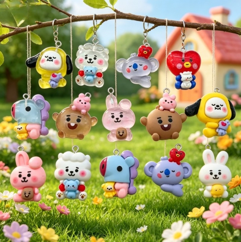 7 szt. BT21 Żywiczne Charmsy z – Resin Art Handmade recenzja i cena