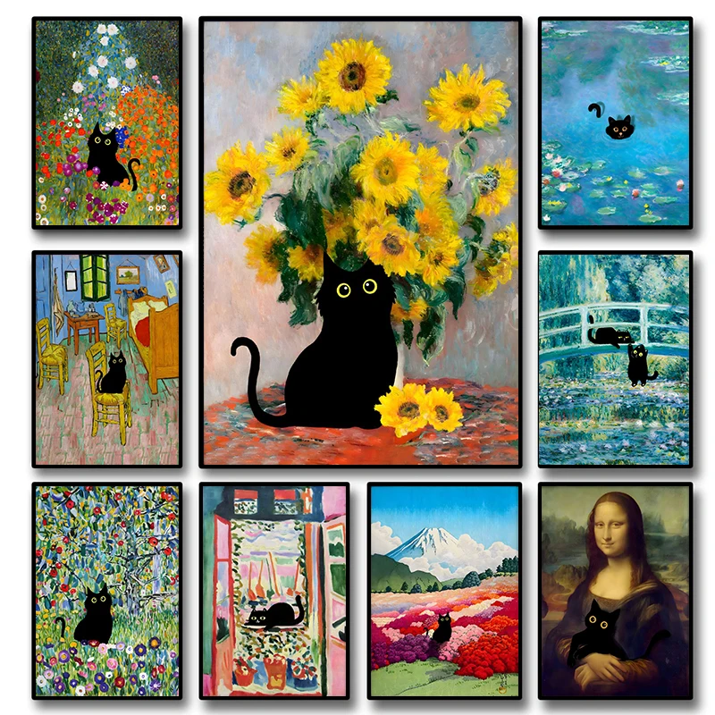 Zabawny Czarny Kot Sławny Mala – Resin Art Wall Decor recenzja i cena